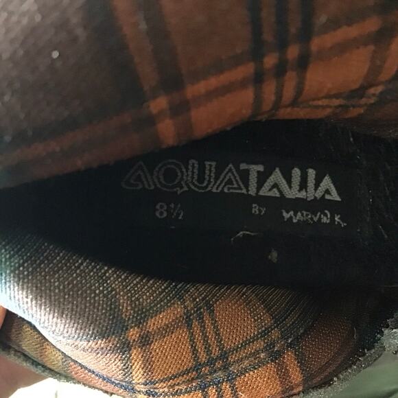 Aquatalia Brown Leather Boots Wedge Heel Boho Classic 8.5 - Picture 12 of 12